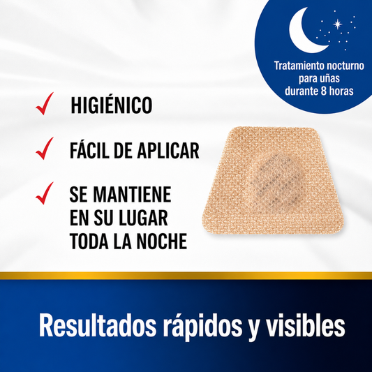 PARCHES PARA UÑAS (16 UNIDADES) — Eso que escondes en la uña tiene solución. Discreta, sencilla y mientras duermes.