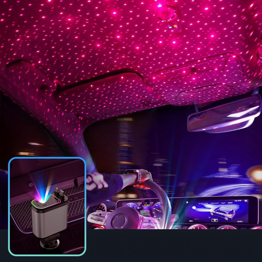 CARGADOR PARA AUTO 4 EN 1 – Potencia, rapidez y orden en cada viaje