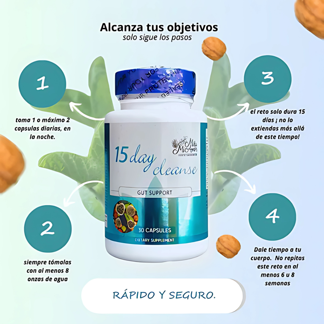 15 DAY CLEANSE – Limpieza digestiva y desintoxicación natural en cápsulas