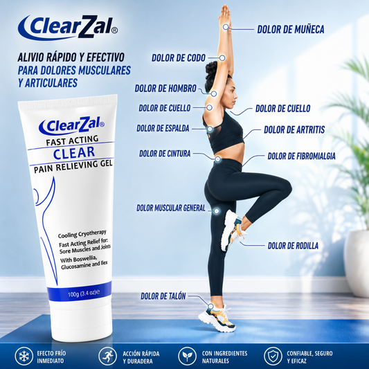 GEL PAIN RELIEF - CLEAR ZAL FAST – Alivio tópico refrescante para músculos, articulaciones y zonas sensibles