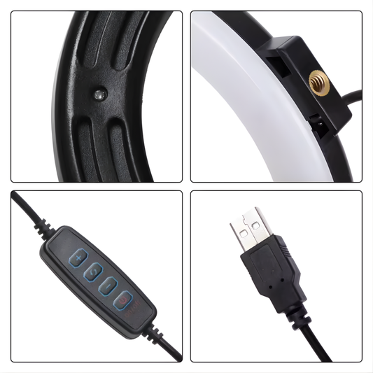 ARO DE LUZ PORTÁTIL – Iluminación uniforme, rostro destacado y contenido profesional en cualquier lugar