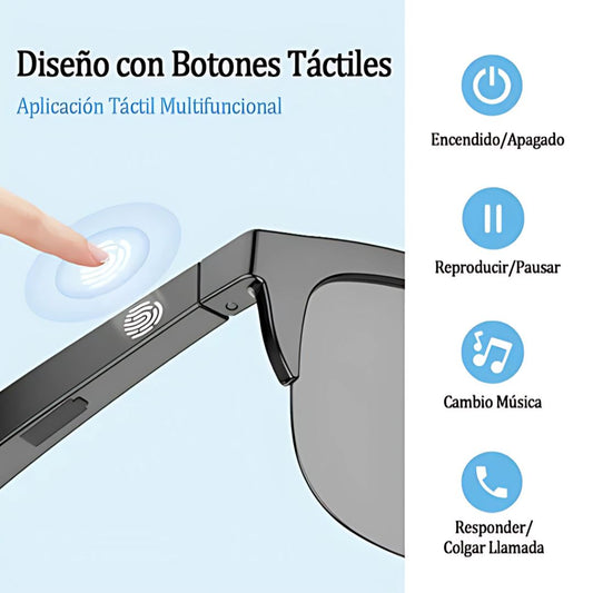 GAFAS INALÁMBRICAS CON AUDIO – Estilo y música en un solo accesorio