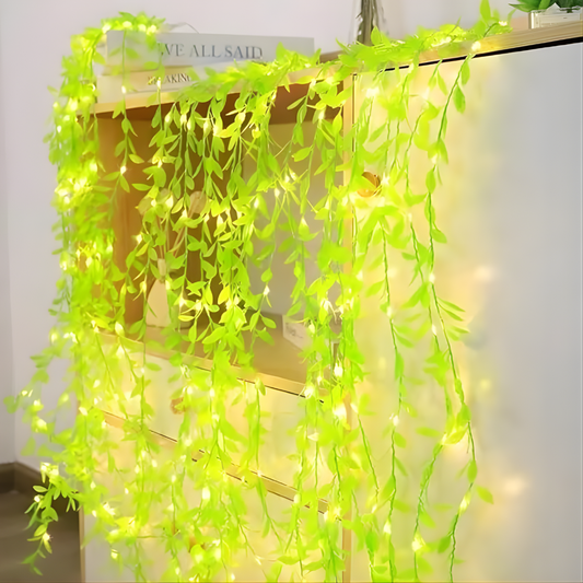 GUIRNALDA DE HOJAS LED LUMINOSAS – Iluminación cálida, ambiente natural y decoración acogedora en cualquier espacio