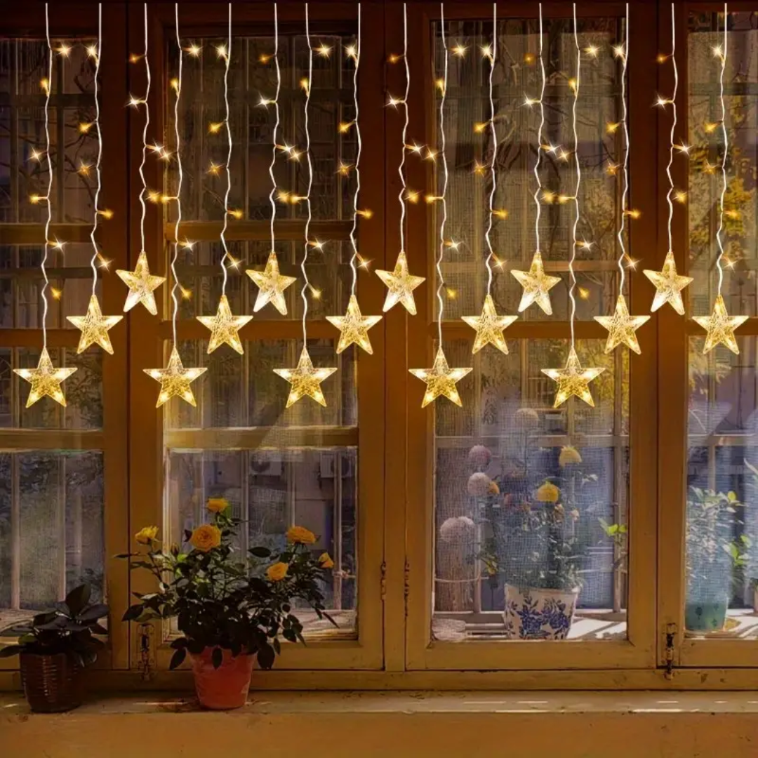 CORTINA DE LUCES SOLARES – Ilumina tus noches con un brillo mágico y sostenible