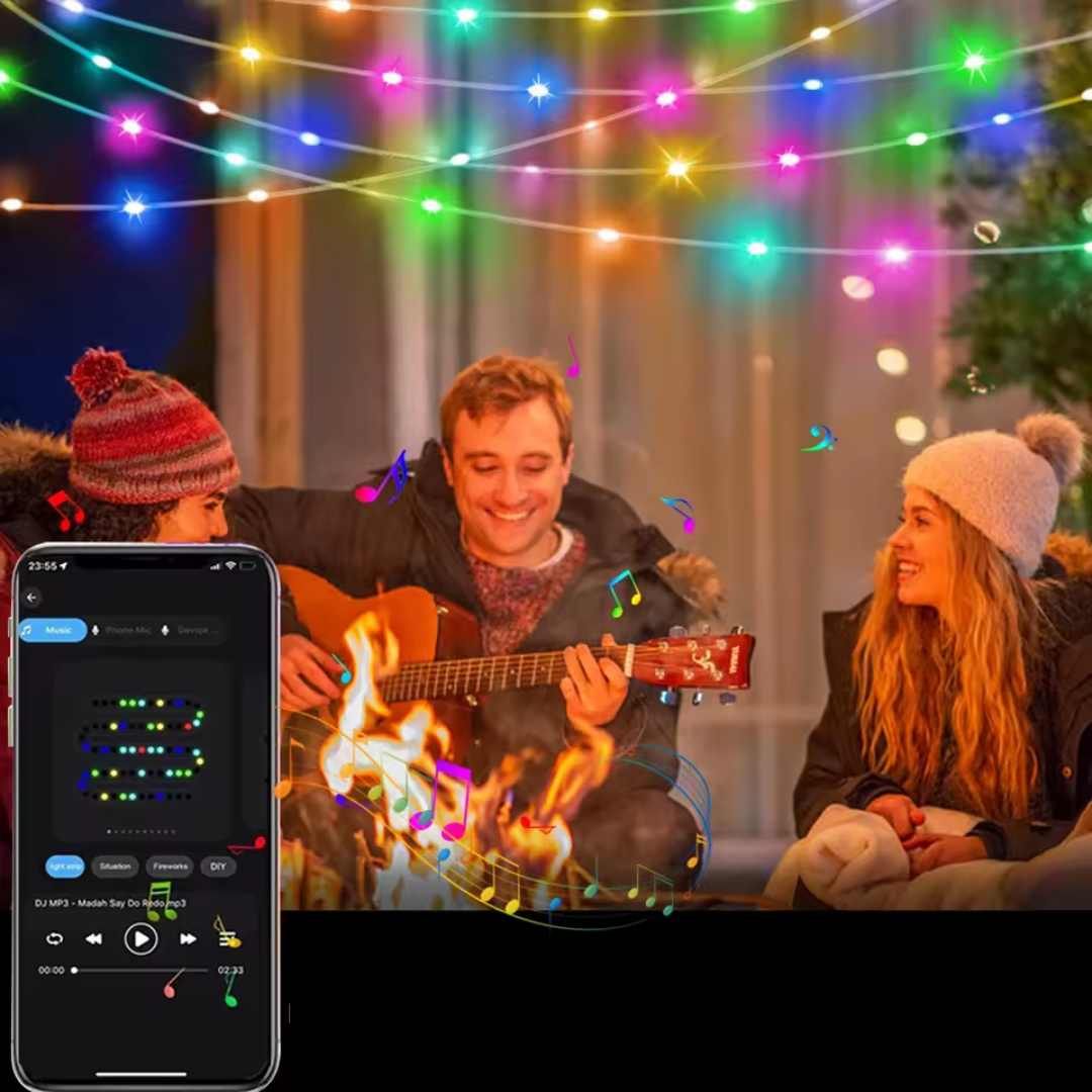 SERIE DE LUCES NAVIDEÑAS INTELIGENTES – Ilumina tus fiestas con color, ritmo y magia