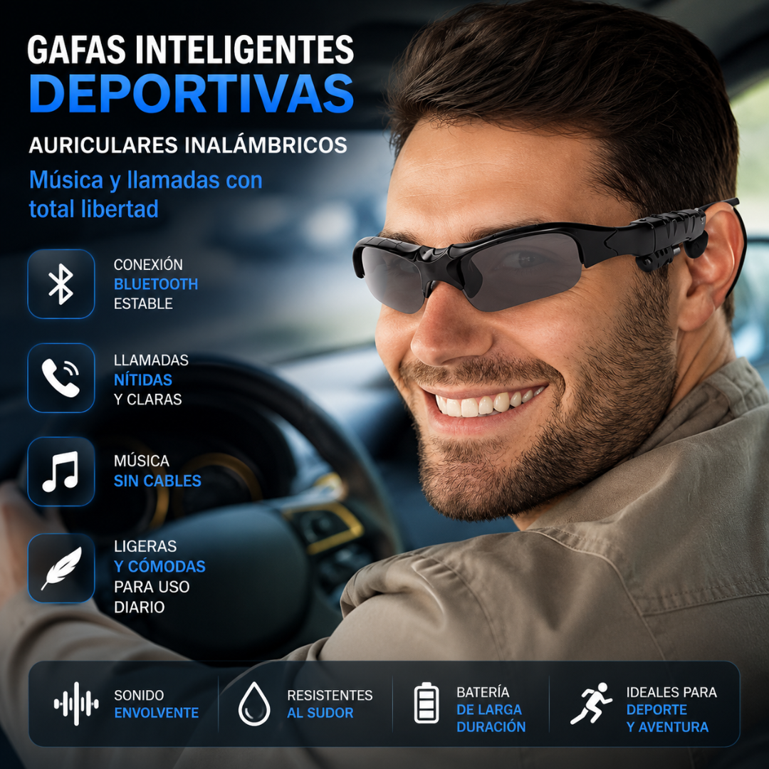 LENTES INTELIGENTES BLUETOOTH 5.0 – Música y llamadas sin cables