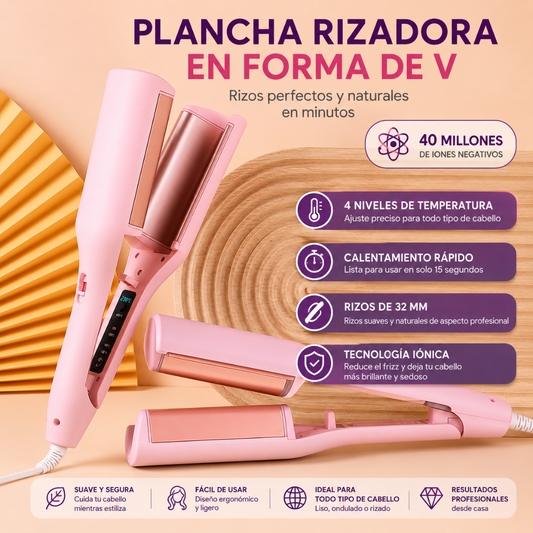 RIZADOR DE CABELLO ONDULADO – Ondas definidas y naturales en minutos, sin complicarte