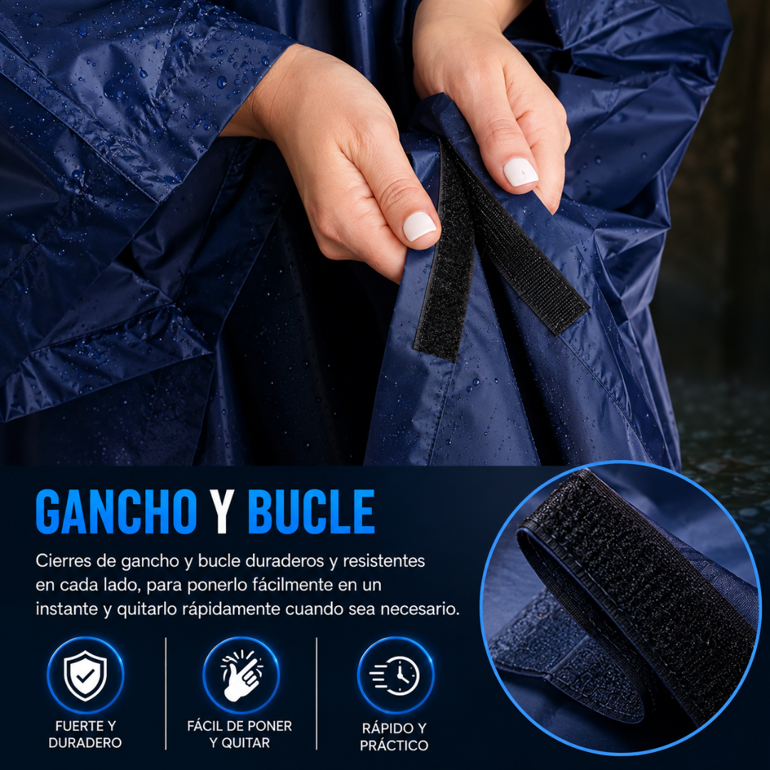 PONCHO IMPERMEABLE REFLECTANTE – Protección total bajo la lluvia, con máxima visibilidad