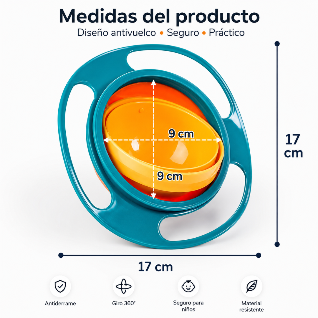 PLATO GIRATORIO 360 – Menos derrames, más independencia al comer