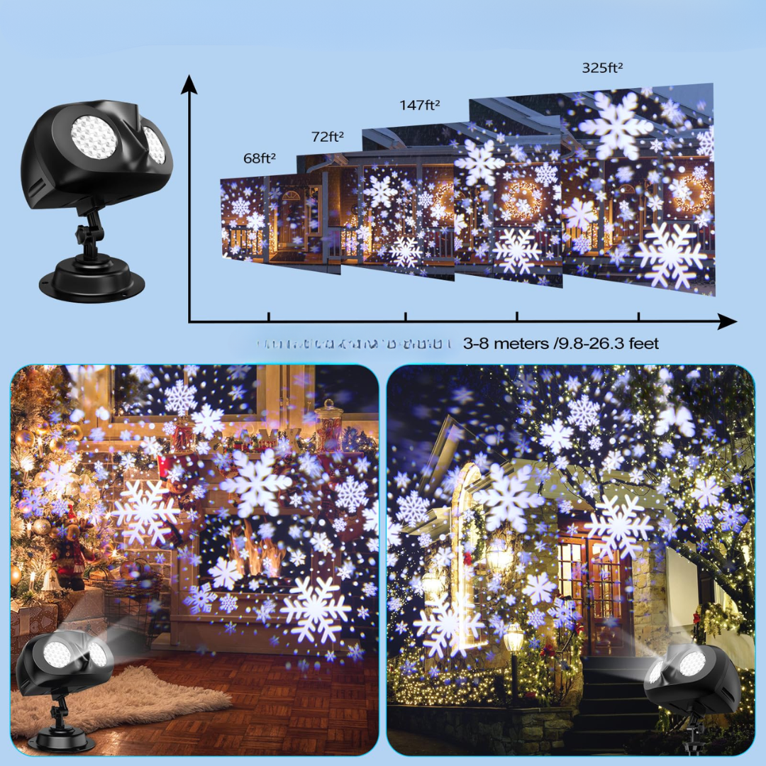 PROYECTOR VINOCULAR SNOWFLAKE – Crea un espectáculo invernal en segundos