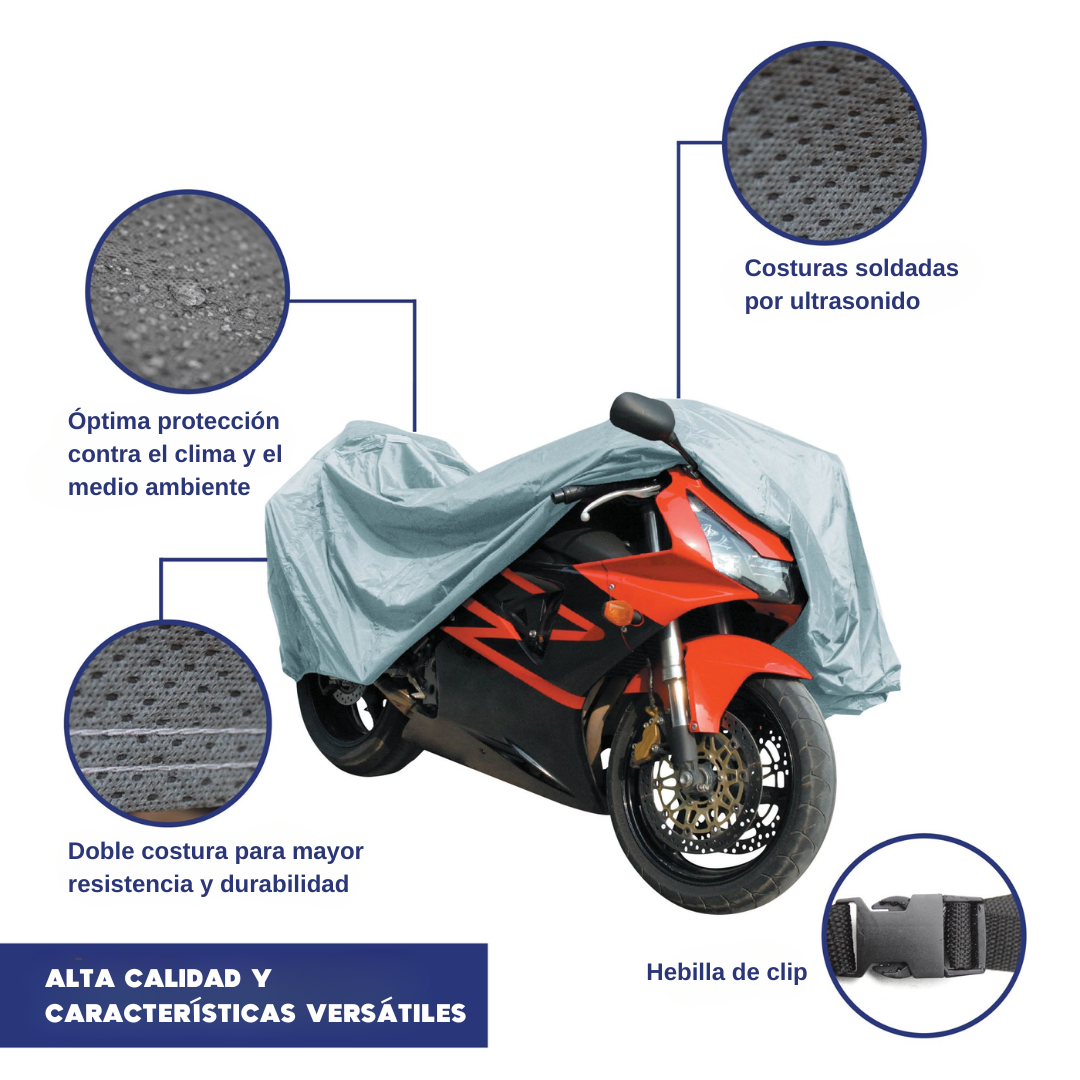 FUNDA IMPERMEABLE PARA MOTO – Protección total contra lluvia, polvo y sol en cualquier momento