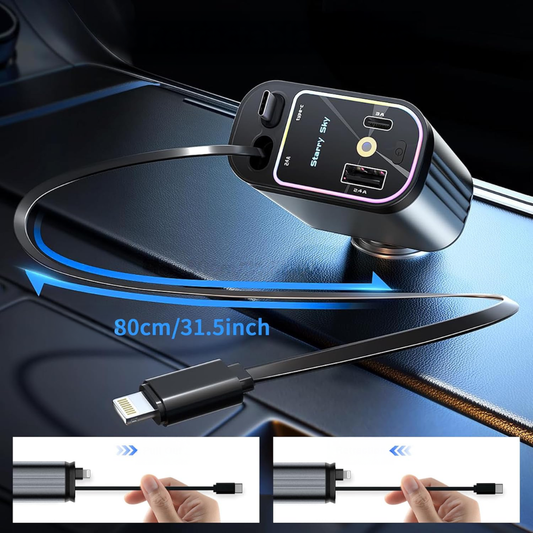 CARGADOR PARA AUTO 4 EN 1 – Potencia, rapidez y orden en cada viaje