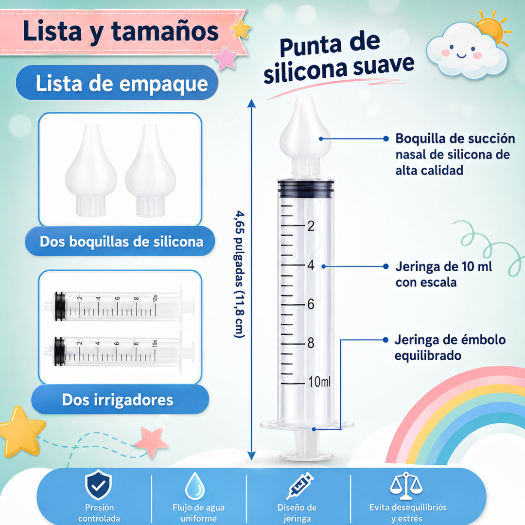 IRRIGADOR NASAL TIPO JERINGA – Respiración infantil más limpia