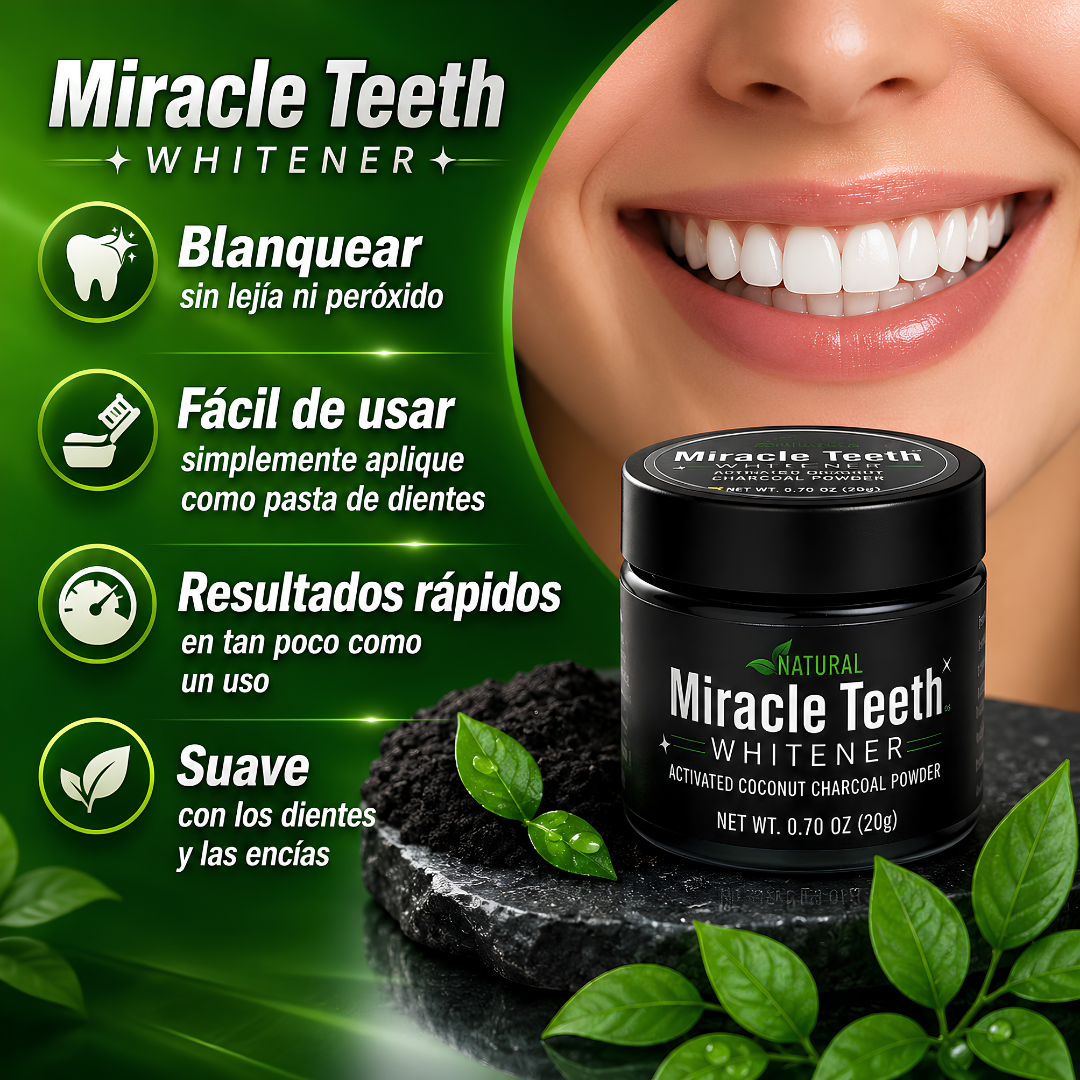 MIRACLE TEETH WHITENER BLANQUEADOR – Sonrisa más blanca naturalmente