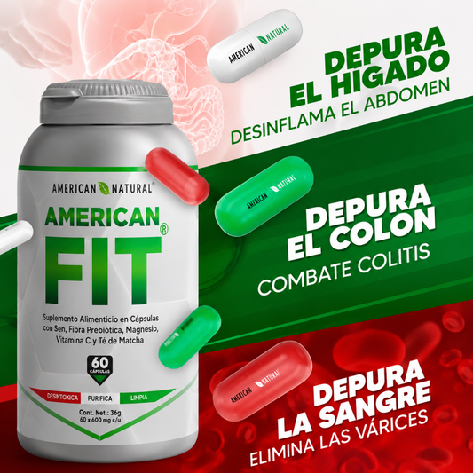 AMERICAN FIT AMERICAN NATURAL 60 CÁPSULAS – Apoyo digestivo diario para sentirte más ligero y acompañar tu control de peso