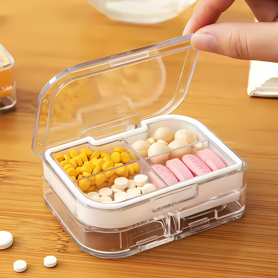 PASTILLERO Y CORTADOR – Organiza, divide y lleva tus medicamentos con total comodidad