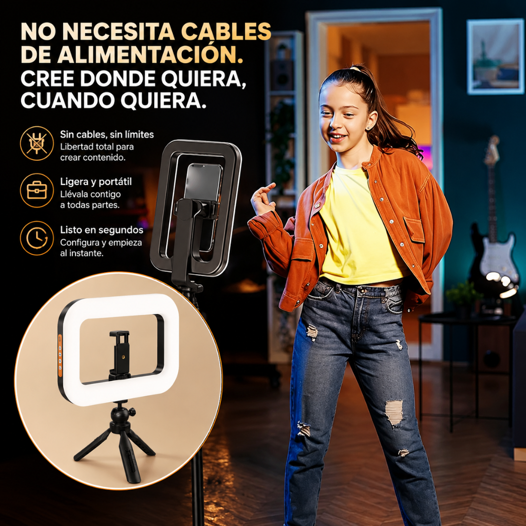 ARO DE LUZ CON TRÍPODE – Iluminación profesional para contenido