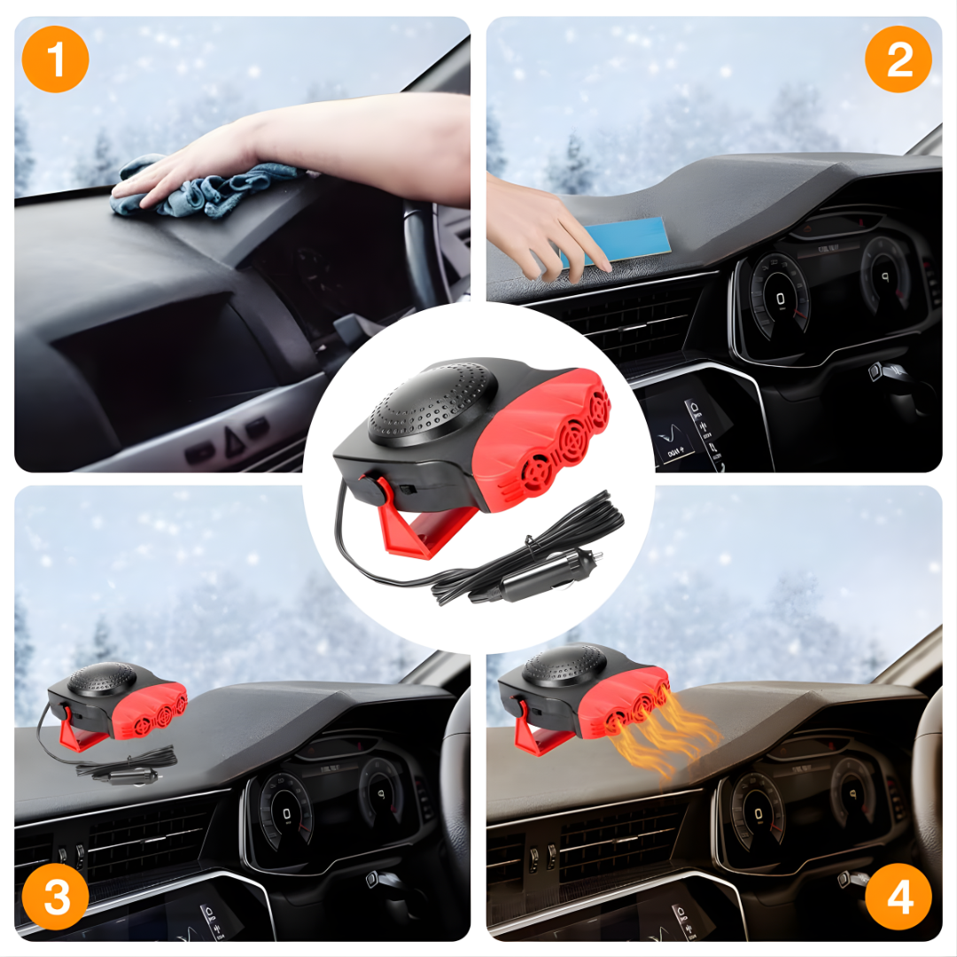 CALEFACTOR PORTÁTIL DE CARRO – Calor inmediato, desempañado rápido y conducción más segura