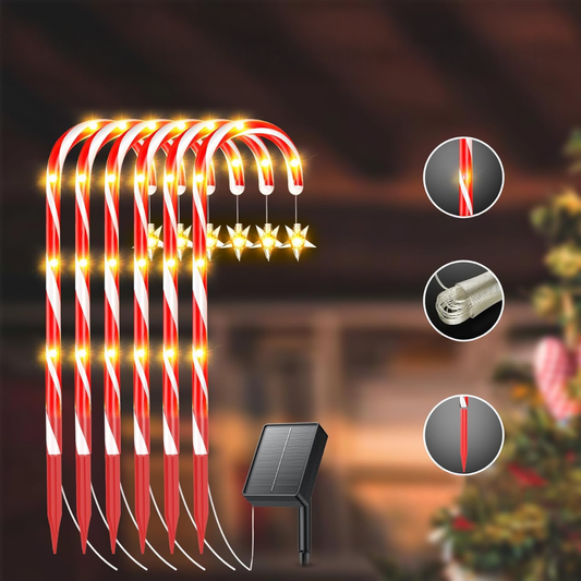 SERIE DE 5 BASTONES SOLARES PARA JARDÍN – Ilumina tus noches con encanto y energía natural
