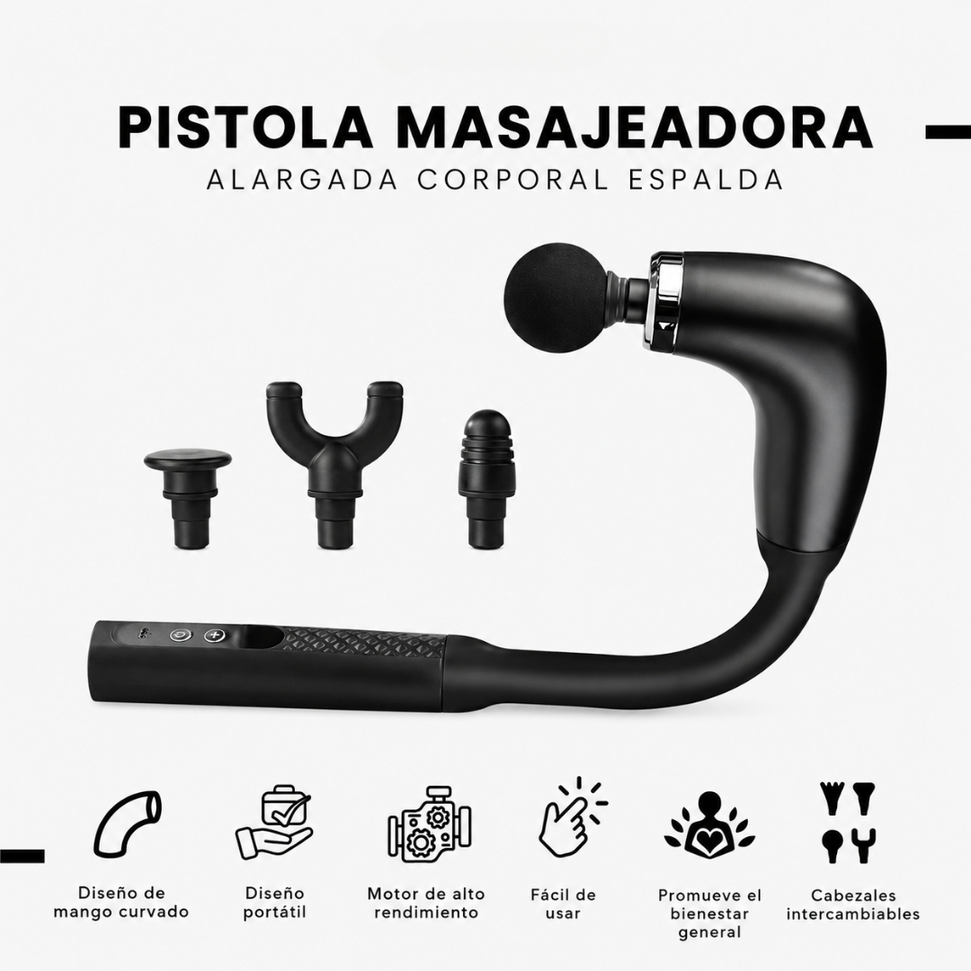 MASAJEADOR CURVO ERGONÓMICO — El alivio profundo que necesitas, exactamente donde lo necesitas, sin depender de nadie
