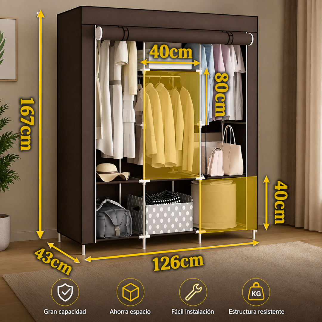CLOSET ARMARIO ORGANIZADOR PORTÁTIL – Espacio extra donde quieras