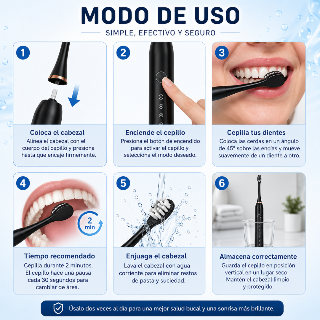 CEPILLO DENTAL ELÉCTRICO RECARGABLE X-3 – Limpieza diaria más profunda, práctica y constante