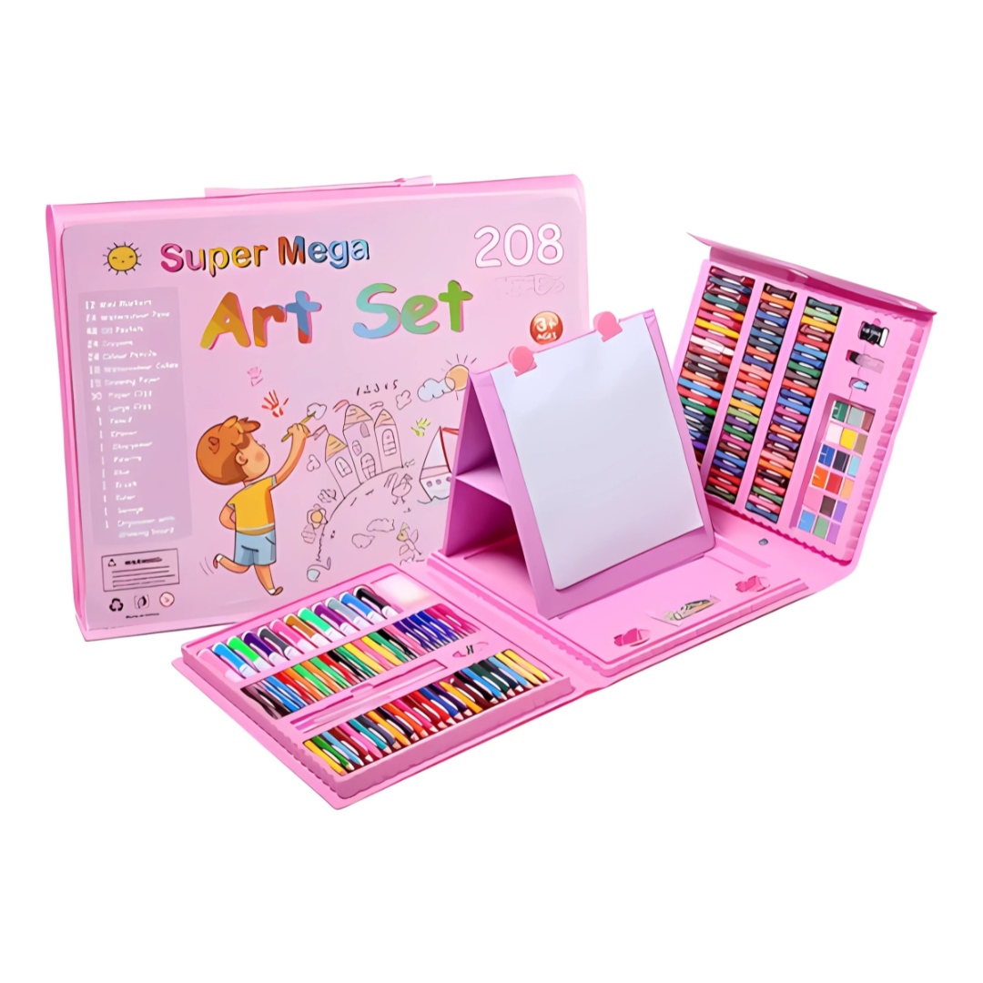 SET DE ARTE 208 PCS – Creatividad infinita, aprendizaje divertido y colores para niños y niñas