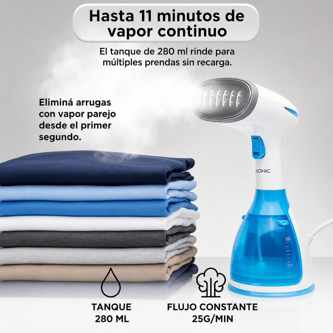 PLANCHA A VAPOR — Elimina arrugas sin tabla, sin quemaduras y sin odiar planchar. Lista en segundos.