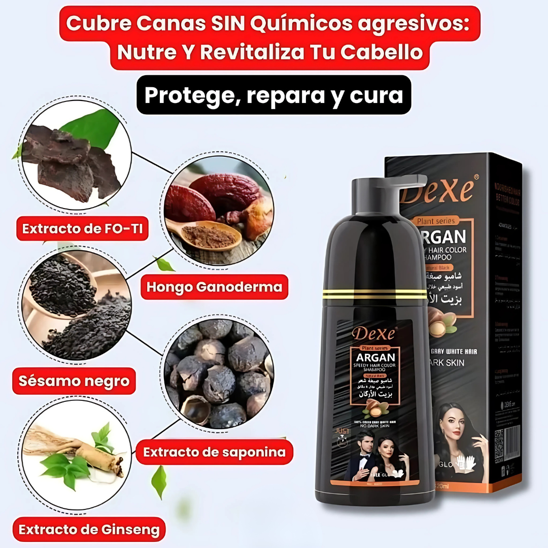 Shampoo BlackDexe - Dile adiós a las canas sin tintes ni químicos agresivos.