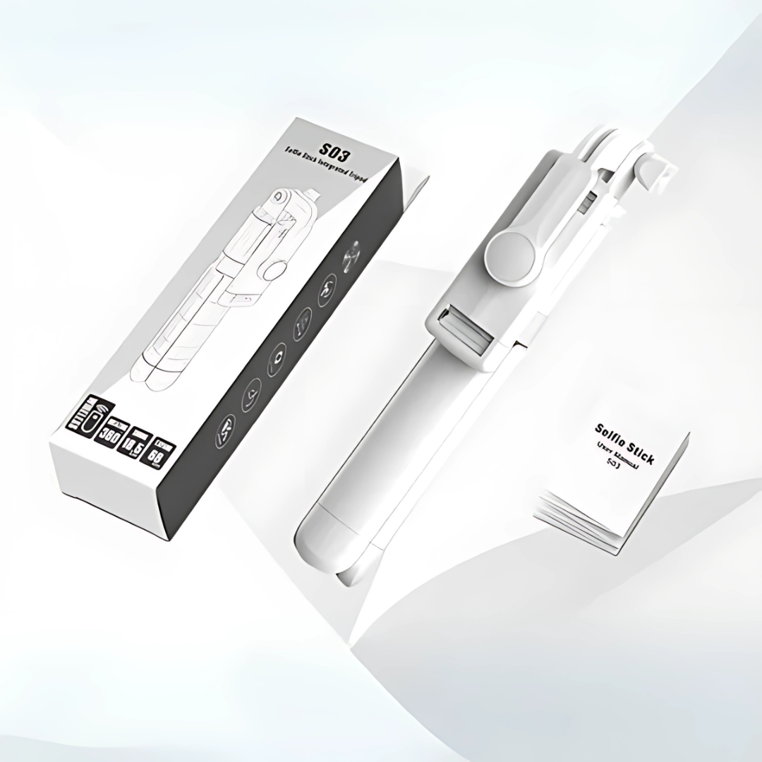 Trípode 3 en 1 – Soporte, selfie stick y control remoto en un solo dispositivo