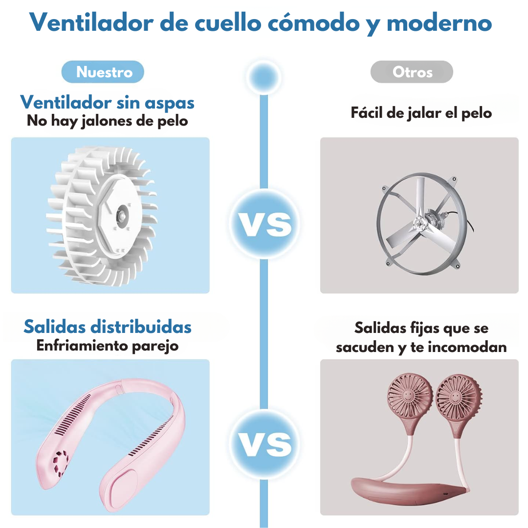 VENTILADOR DE CUELLO — Frescura que va contigo a todas partes