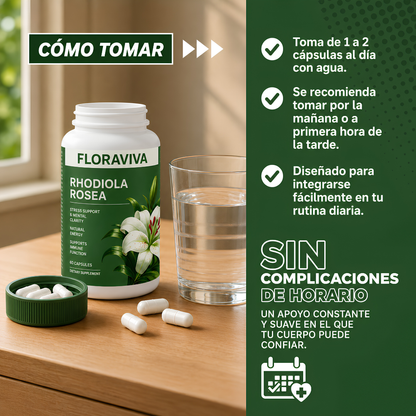 FLORAVIVA RHODIOLA ROSEA – Energía mental, resistencia al estrés y enfoque para rendir mejor cada día
