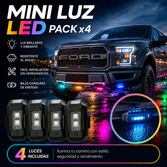 MINI LUZ LED PACKx4 – Iluminación potente, estilo único y visibilidad en cada recorrido