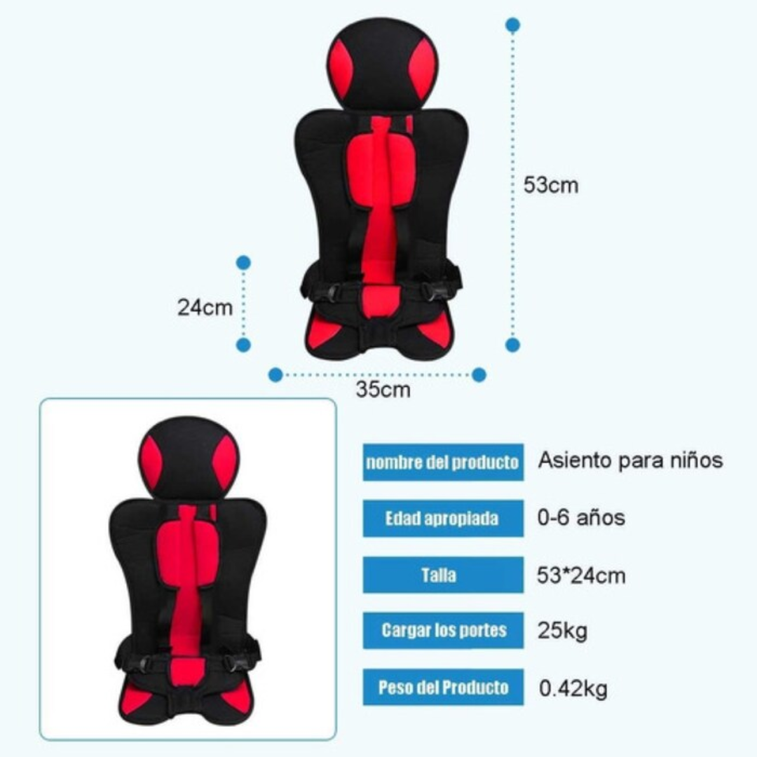 ASIENTO DE NIÑO PARA CARRO — Lo que tú llevas puesto protege tu cuerpo. Lo que él lleva puesto puede proteger su vida.