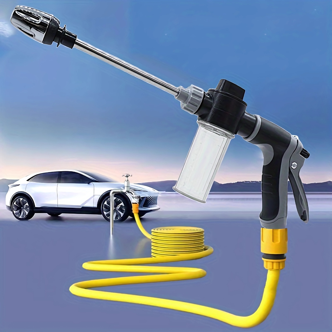 PISTOLA DE AGUA A PRESIÓN CON DEPÓSITO DE JABÓN – Potencia y versatilidad en cada limpieza