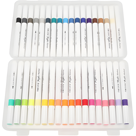 SET DE 24 MARCADORES ACRÍLICOS – Colores vibrantes, precisión artística y creatividad ilimitada en cada trazo