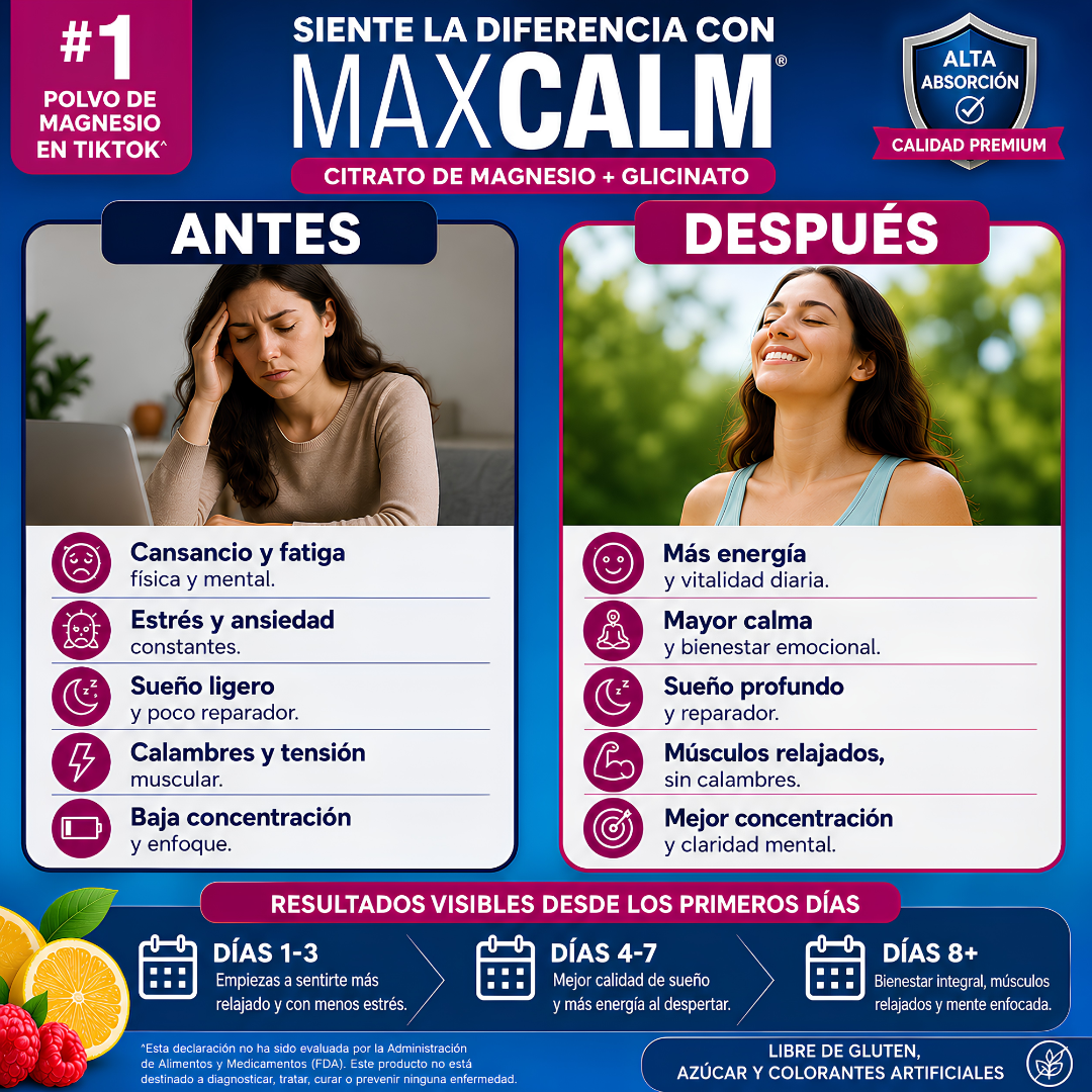 MAX CALM TARRO – Relajación diaria, menos estrés ocasional y descanso más tranquilo