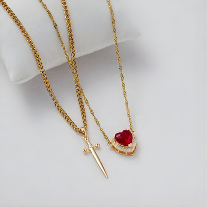 COLLAR DUO ESPADA – Unión simbólica, conexión única y estilo que representa tu vínculo