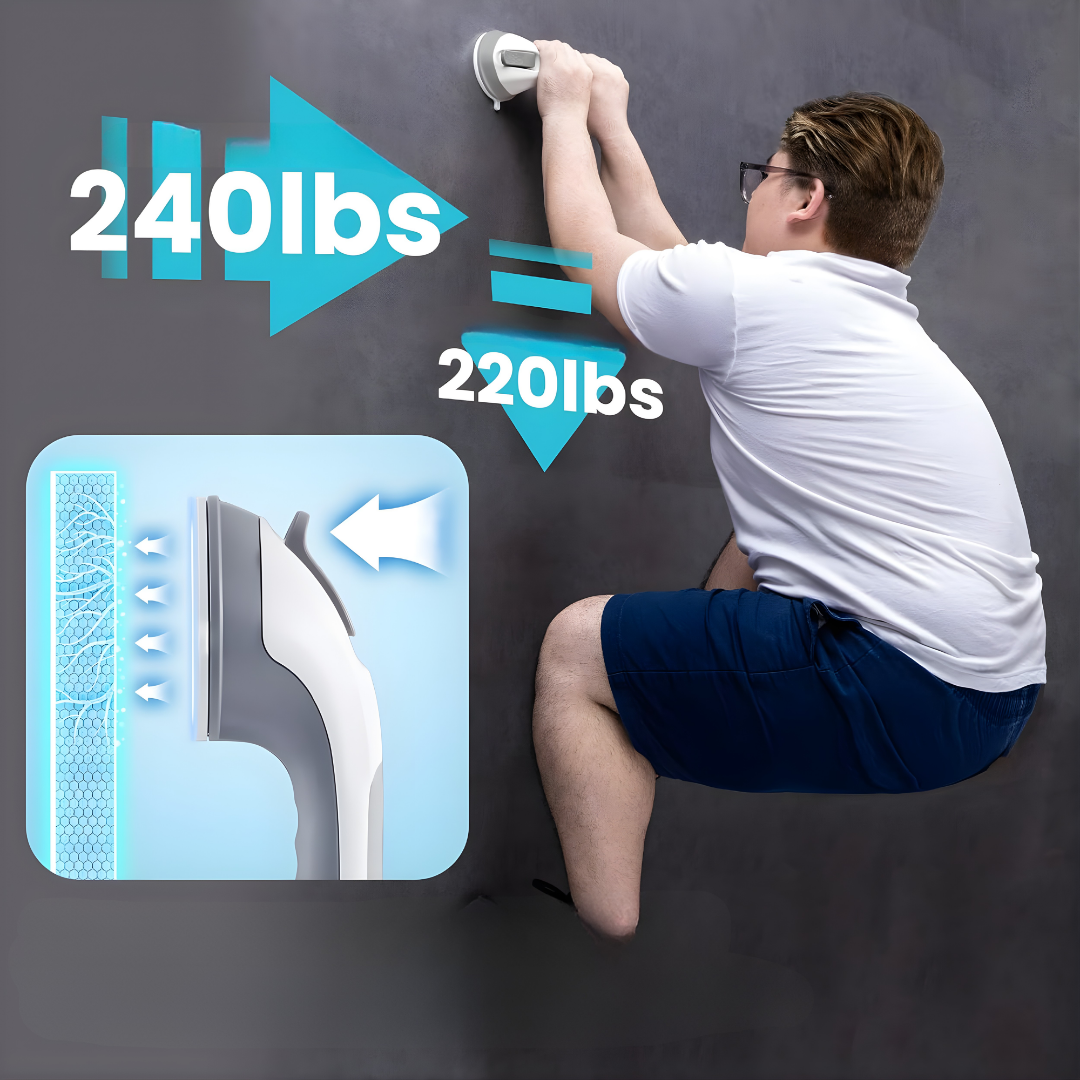 BARRA CON VENTOSAS DE SEGURIDAD PARA BAÑO – Apoyo firme, estabilidad adicional y seguridad en cada movimiento