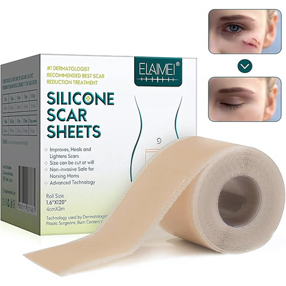 CINTA DE SILICONA PARA ELIMINAR CICATRICES – Tratamiento efectivo para cicatrices nuevas o antiguas