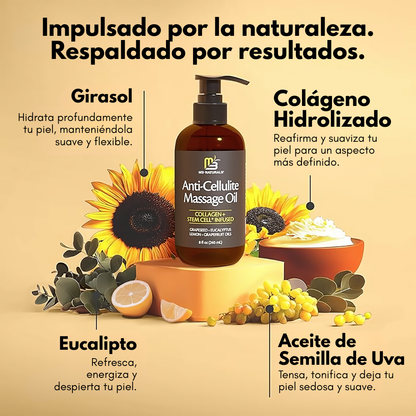 ANTI-CELLULITE MASSAGE OIL COLLAGEN – Masaje corporal, piel más firme y cuidado intensivo