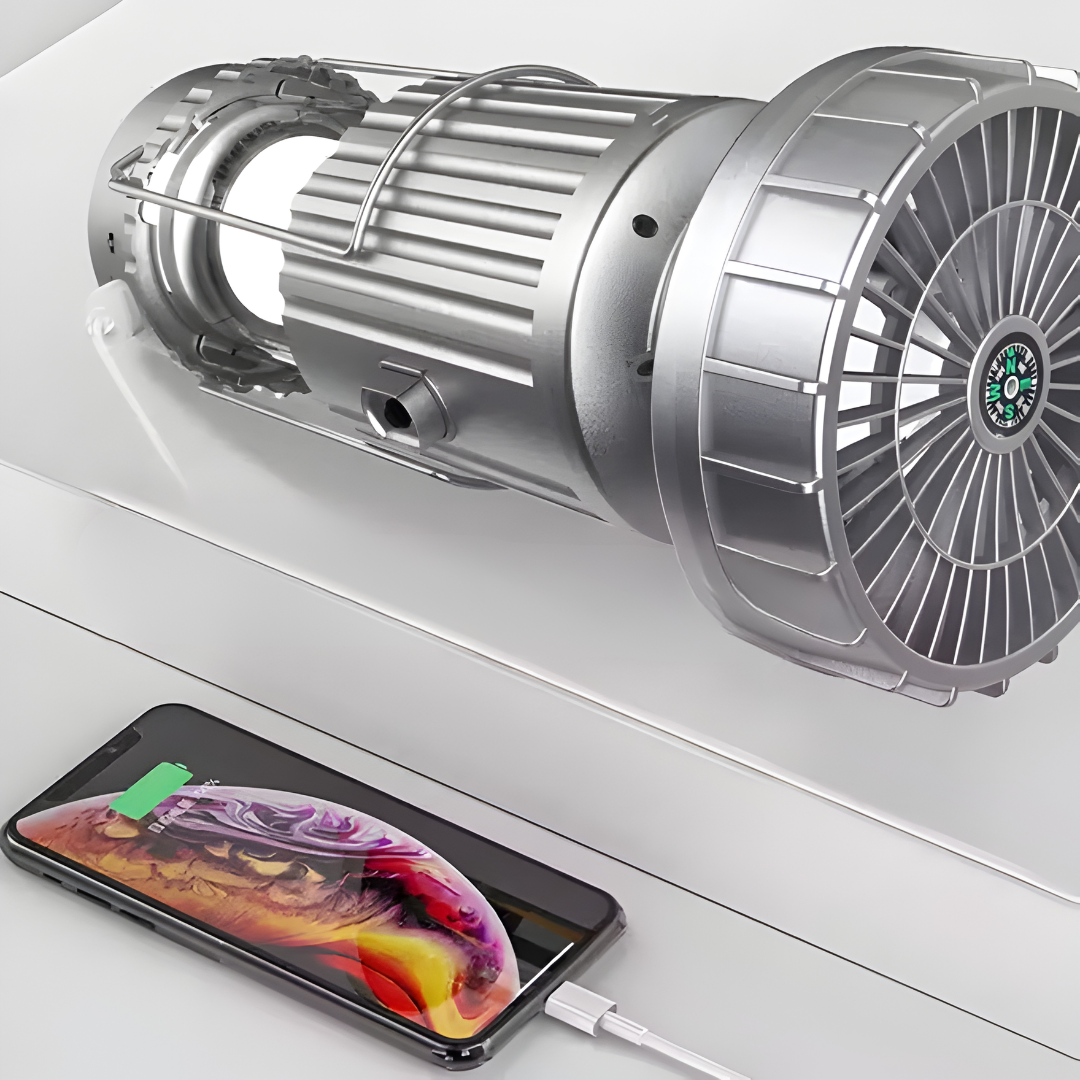 LINTERNA DE CAMPING CON VENTILADOR – Iluminación potente, frescura y energía donde estés