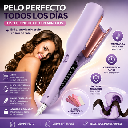 RIZADOR DE CABELLO ONDULADO – Ondas definidas y naturales en minutos, sin complicarte