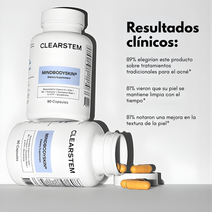 CLEARSTEM MINDBODYSKIN*90 CAP – Equilibrio interno, piel más limpia y control del acné hormonal desde la raíz