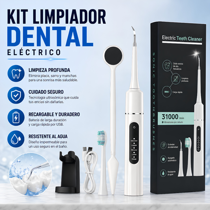 KIT LIMPIADOR DENTAL ELÉCTRICO – Limpieza precisa en casa