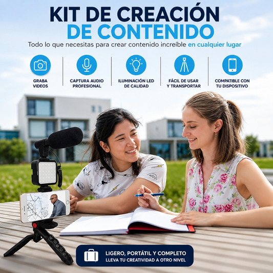 KIT CREACIÓN DE CONTENIDO – Producciones más profesionales, mejor imagen y audio en cualquier lugar