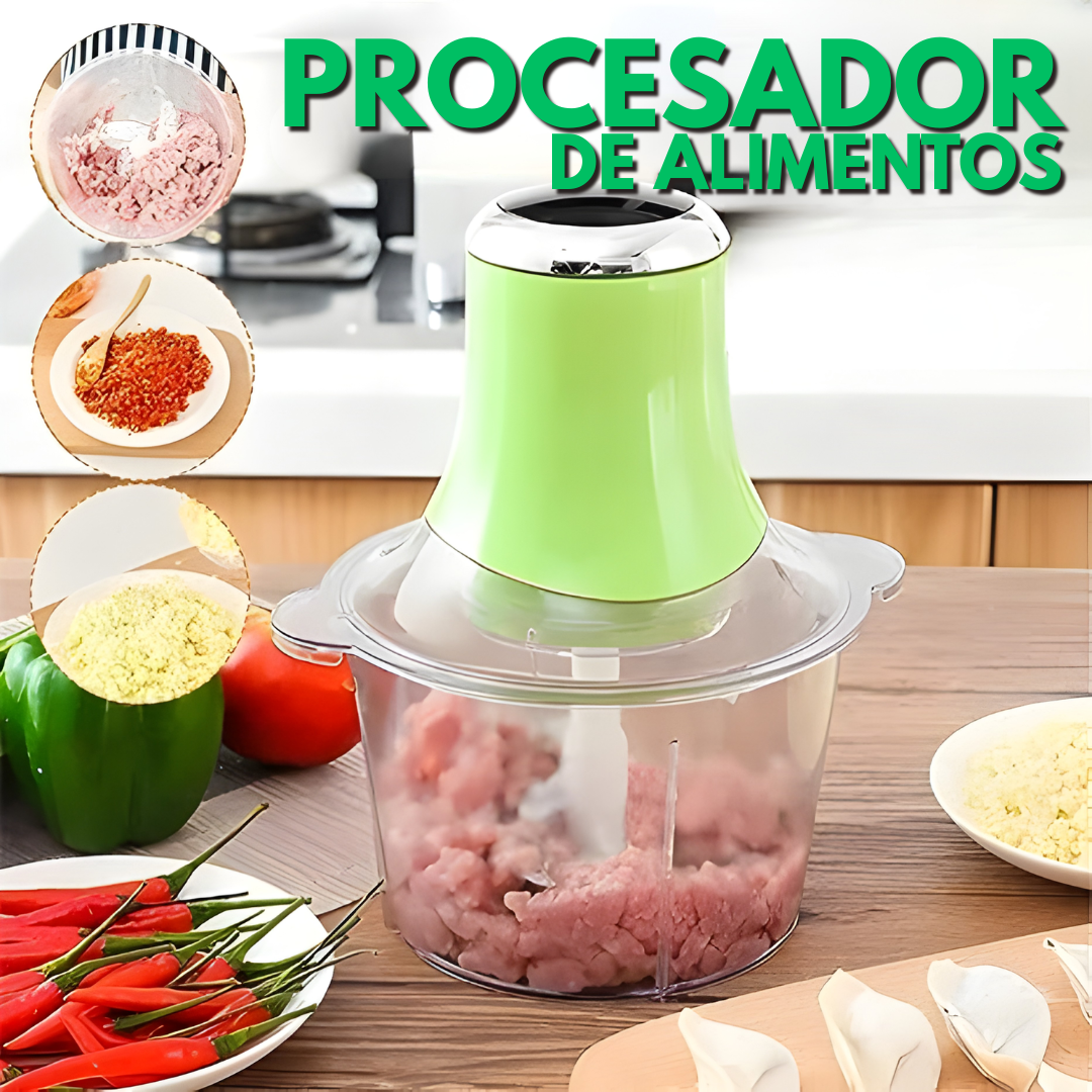 PROCESADOR DE ALIMENTOS VERDE – Preparación rápida, corte uniforme y cocina sin esfuerzo