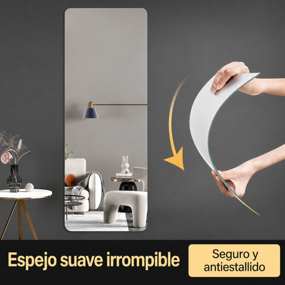ESPEJO CON DISEÑO FLEXIBLE — Flexible, moderno y fácil de adaptar donde quieras, sin taladro y sin obra