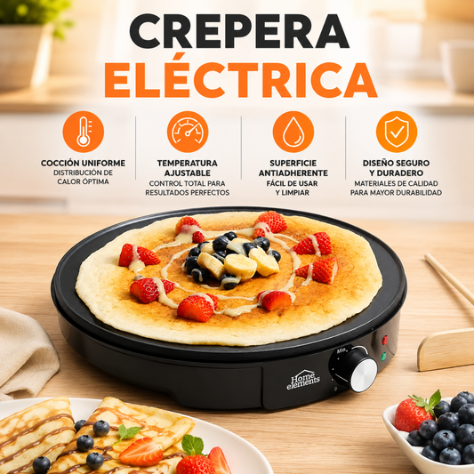 CREPERA ELÉCTRICA – Cocción uniforme, superficie antiadherente y crepes perfectos en minutos