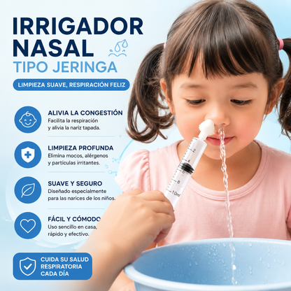 IRRIGADOR NASAL TIPO JERINGA – Respiración infantil más limpia
